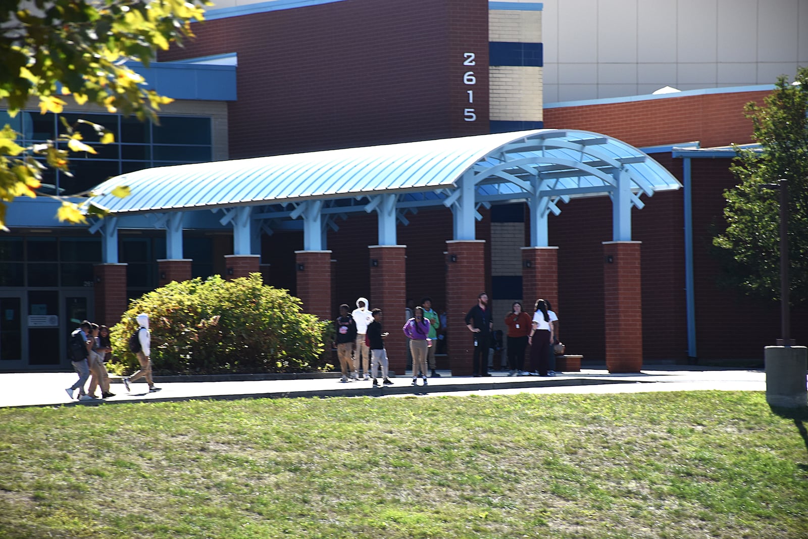 Students outside of Belmont High School. CORNELIUS FROLIK / STAFF