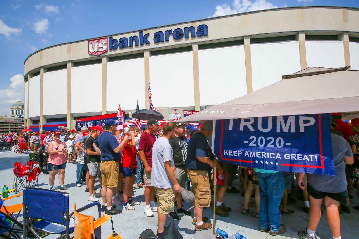 PHOTOS Crowd arrives for President Donald Trump rally in Cincinnati