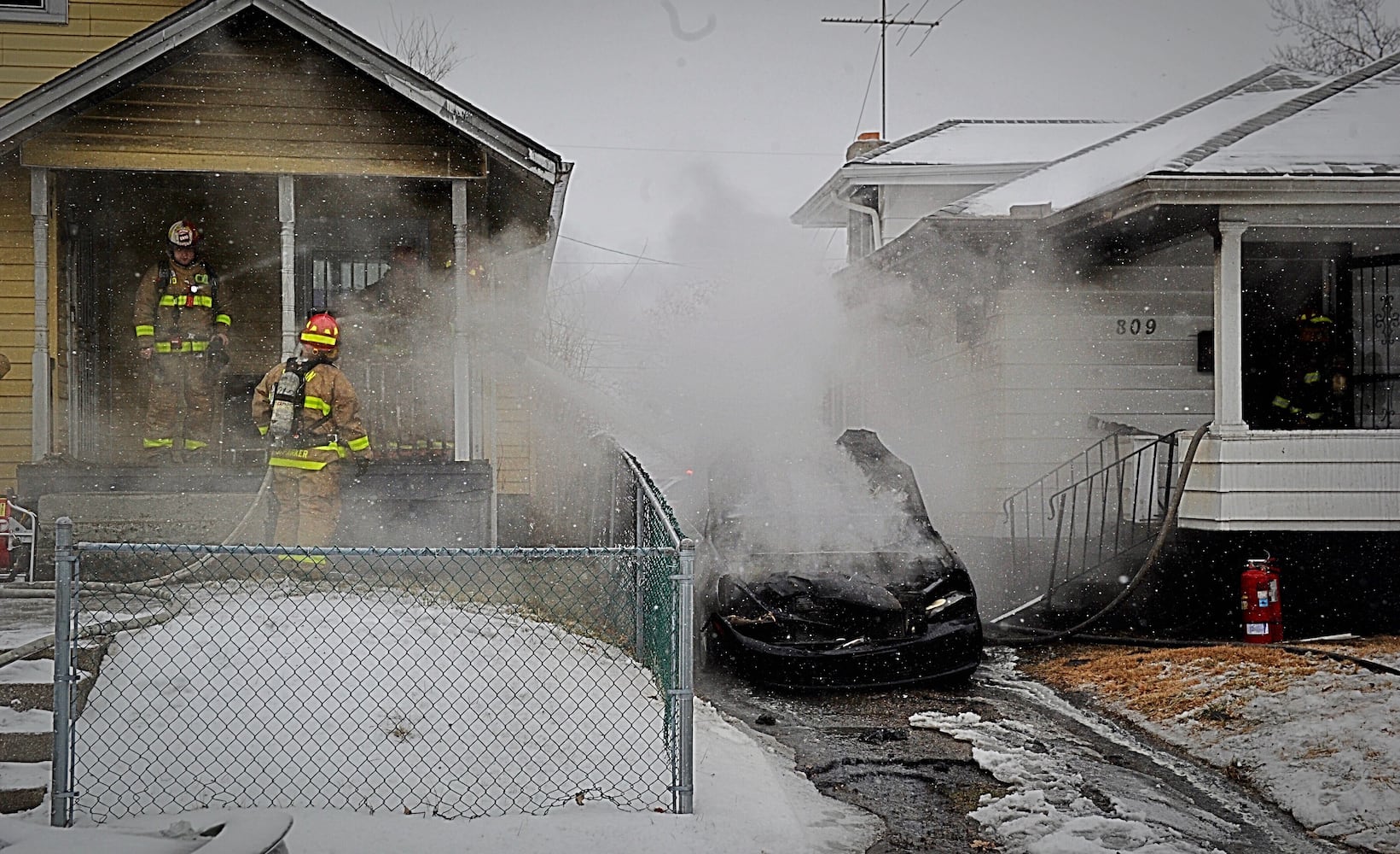 Vehicle fire spreads to two Dayton homes