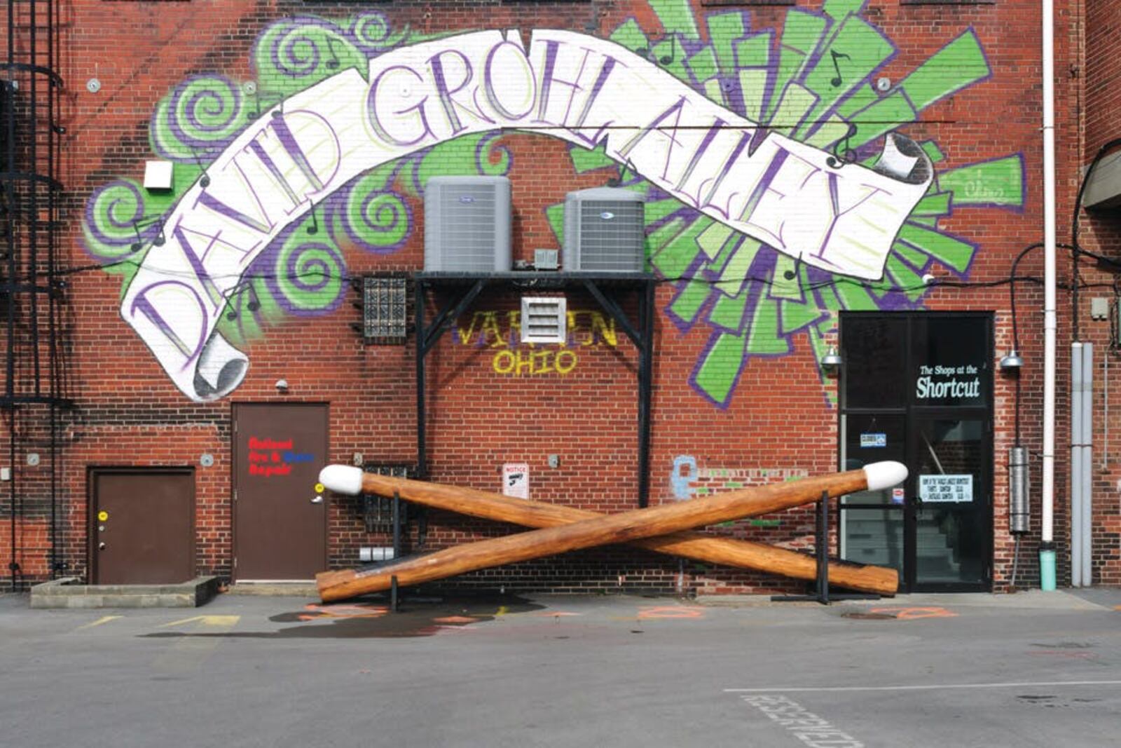 The world's largest drumsticks are in Dave Grohl's hometown of Warren, Ohio. (Source: Ohio magazine)