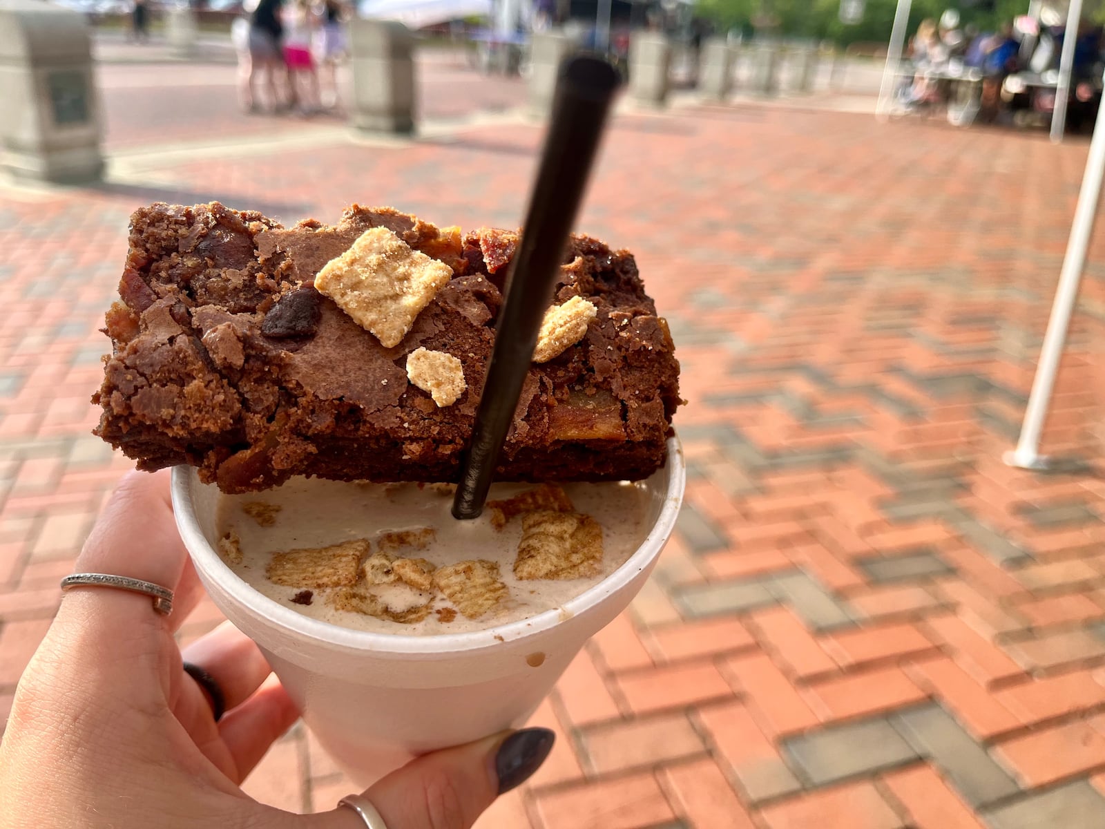 Just over a dozen food trucks on Saturday, Aug. 3, 2024 put their spin on what it means to have bacon at the forefront during Bacon Fest at the Fraze Pavilion in Kettering. NATALIE JONES/STAFF