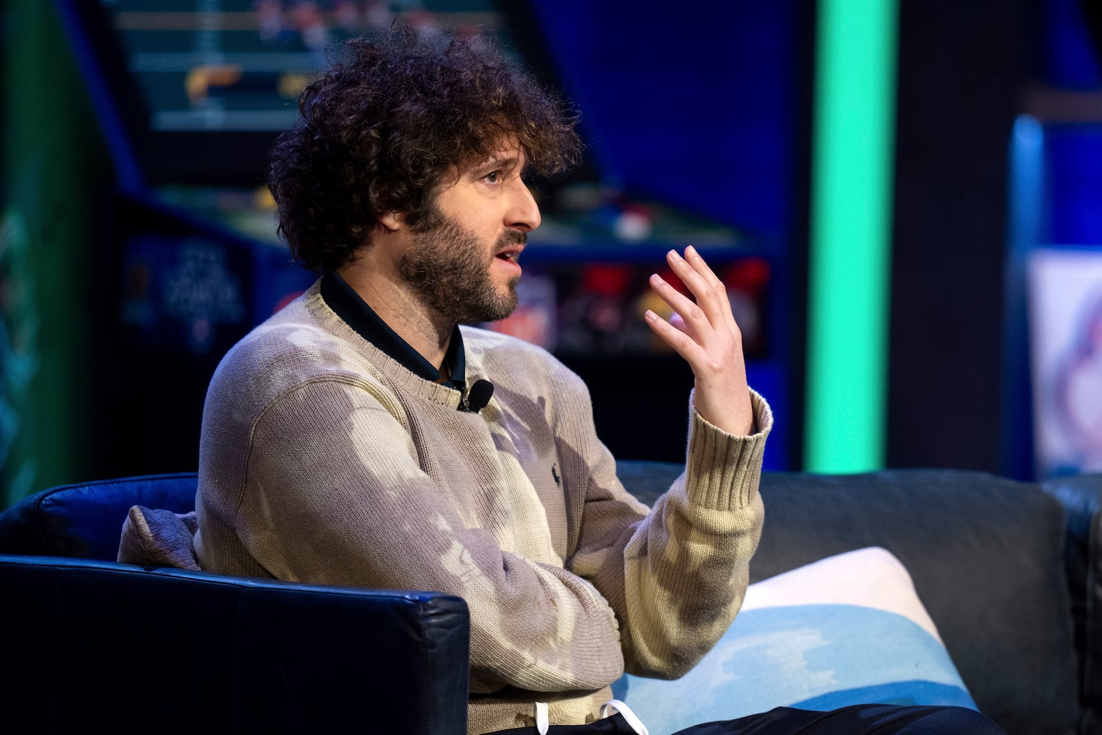 American Rapper and Comedian Lil Dicky appears as a guast at the taping of "They Call It Late Night with Jason Kelce", Friday, Jan. 3, 2025, in Philadelphia. (AP Photo/Chris Szagola)