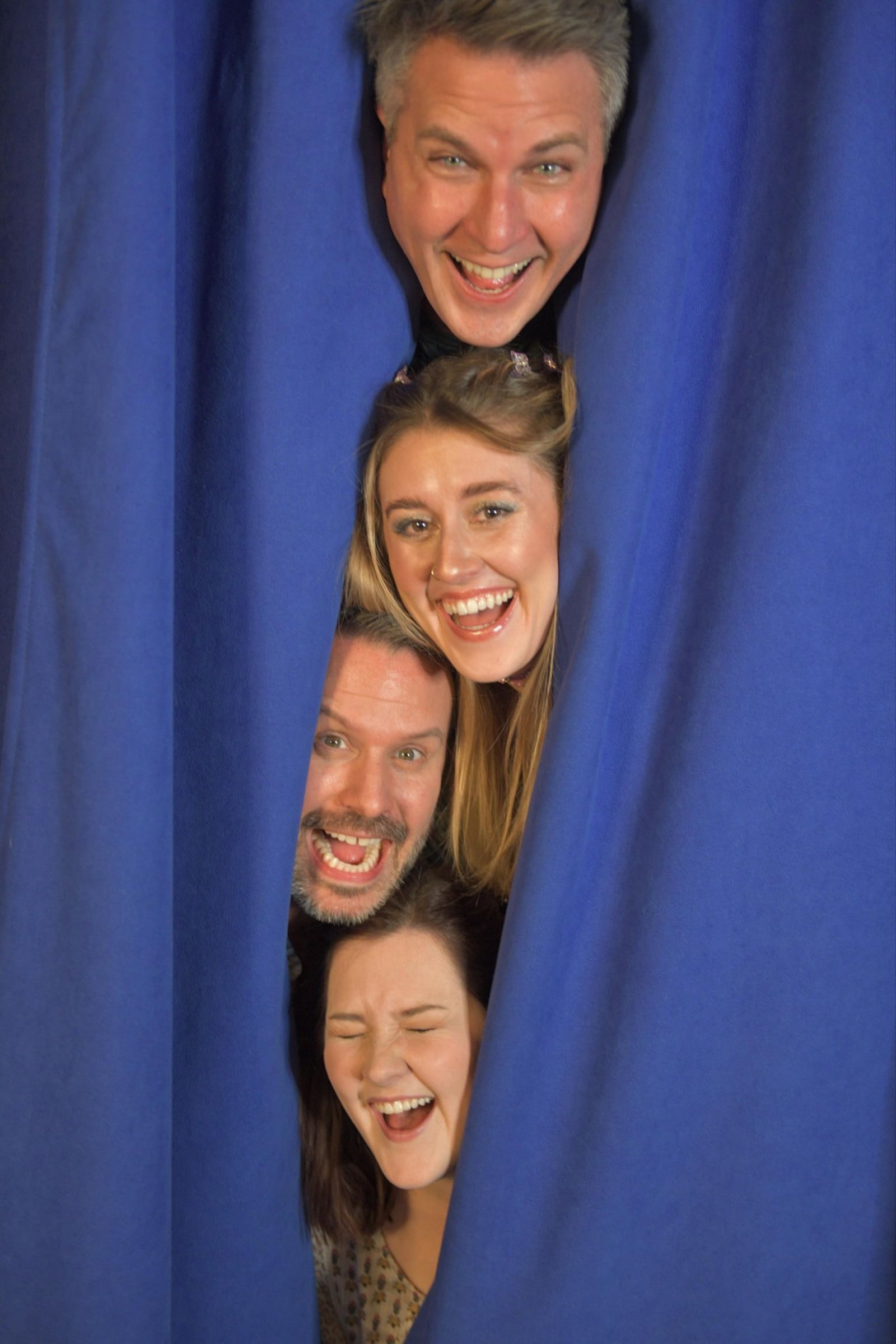 Top to bottom: Philip Drennen (Hunter), Allie Haines (Heidi), Zachary Gregus (Jeff) and Abby Hoggatt (Susan) in TheatreLab Dayton's production of "[title of show]." PHOTO BY MACKENSIE KING