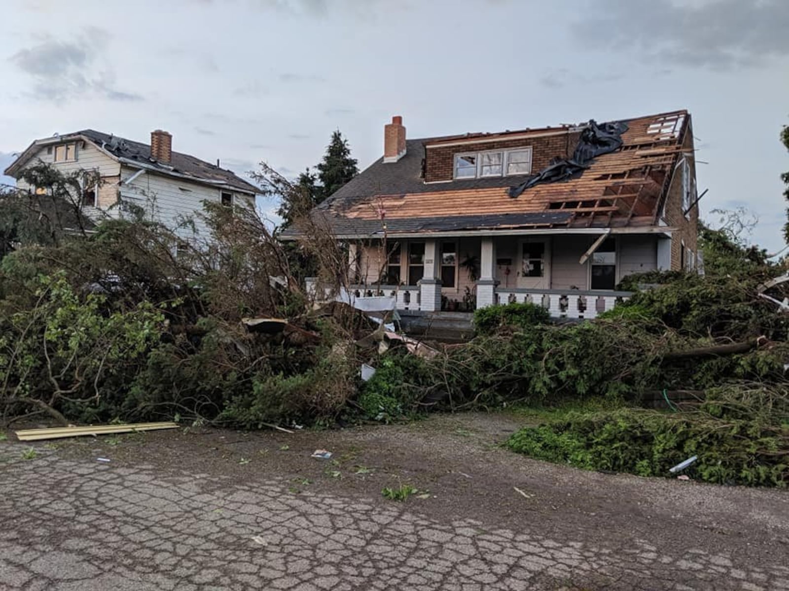 Robin and Chris Sassenberg's Hillsdale Avenue after the Memorial Day tornadoes struck.