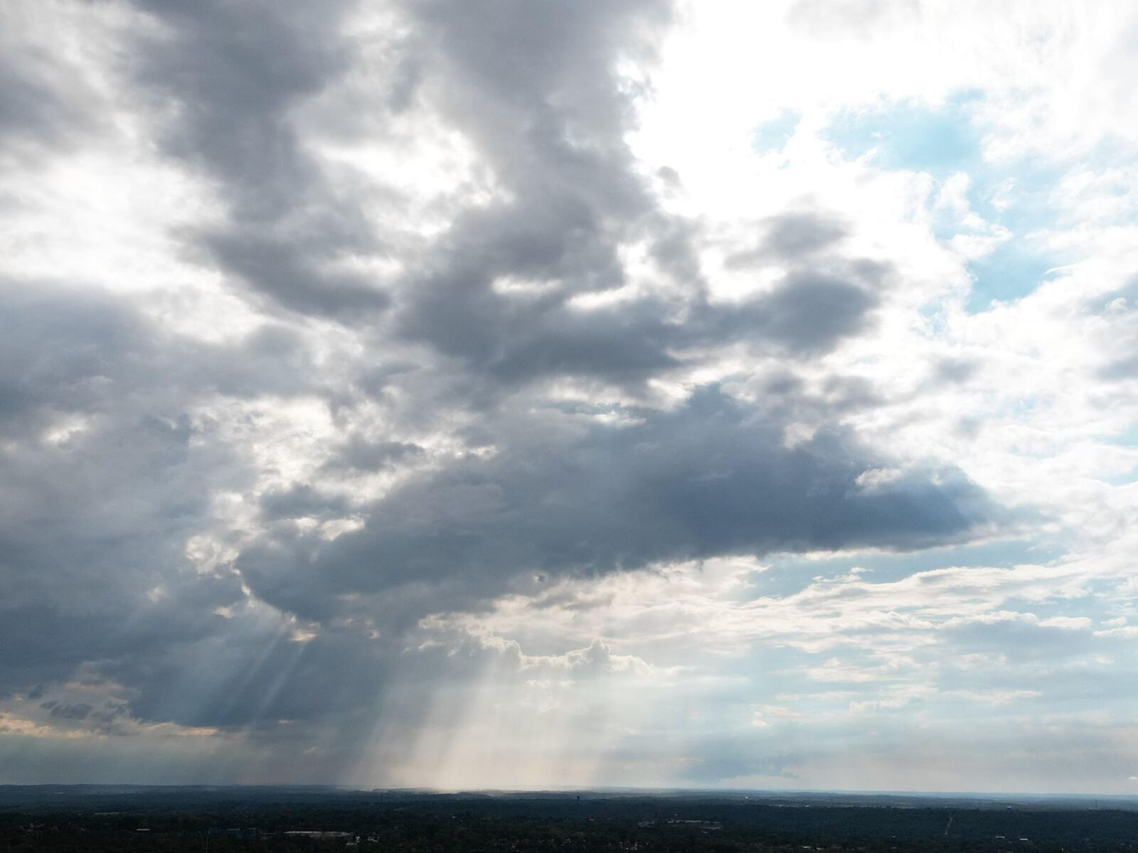 A storm prompted a tornado warning in Montgomery County Sunday. A view from the Dayton Mall is shown. CONTRIBUTED PHOTOS BY JOE ROBINETTE