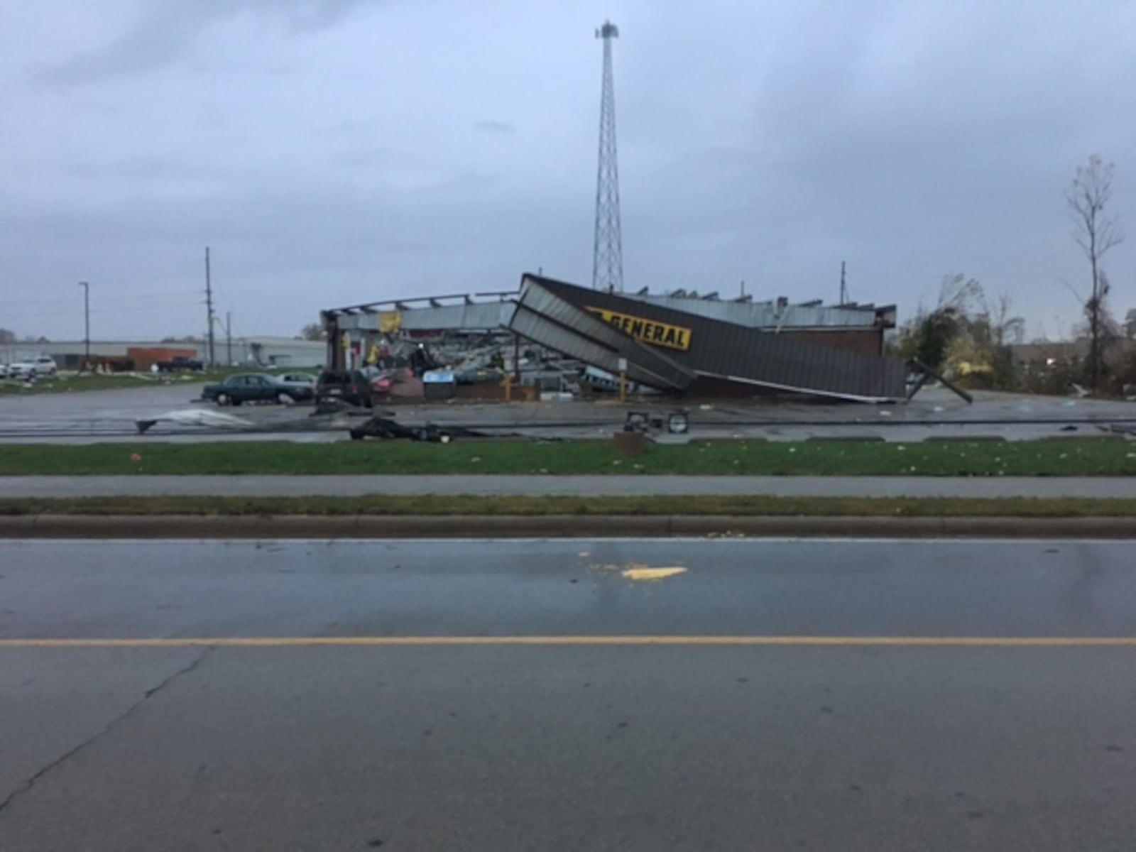 A Dollar General on Havemann Road in Celina heavily damaged by Nov. 5 storms.