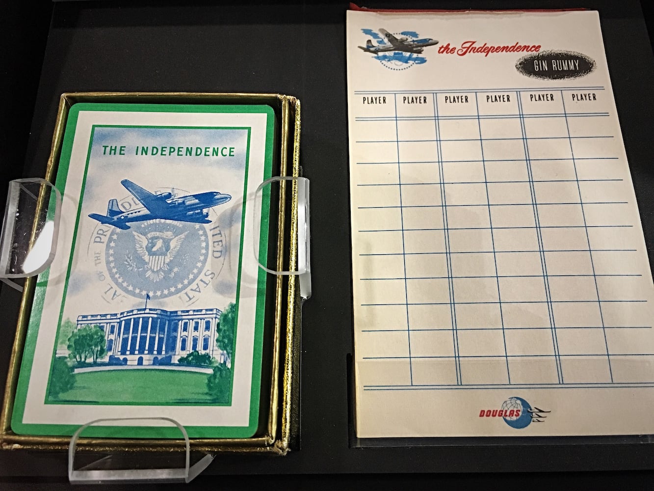 Memorabilia from Air Force One at the National Museum of the US Air Force