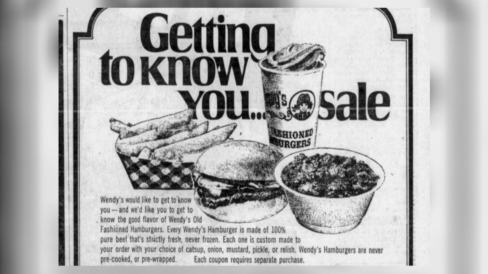 Wendy's Dayton advertisement. DAYTON DAILY NEWS ARCHIVE