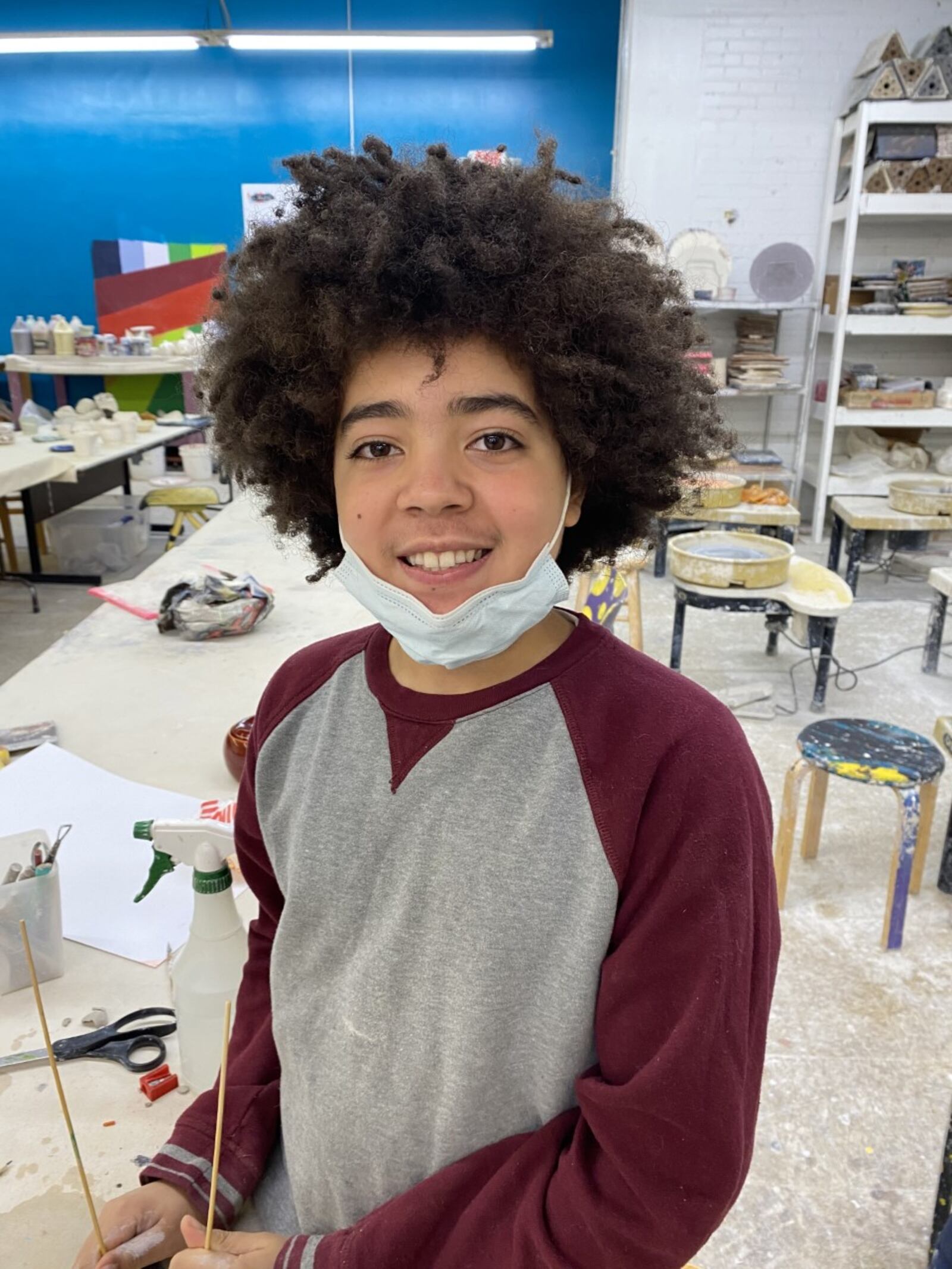 Josh Gill, 13, of Dayton is homeschooled and attends artist-in-training after-school classes at K12 Gallery.