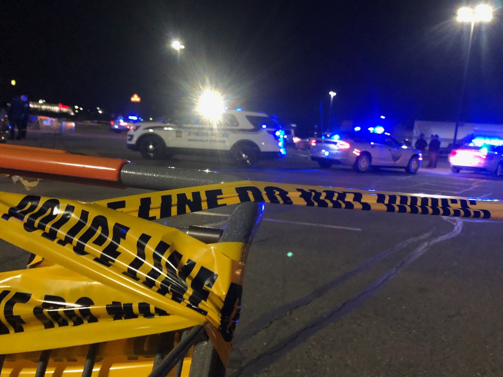 Middletown police shot and killed a man after a traffic stop Saturday night in the Walmart parking lot, 2900 Towne Blvd. Lykins, 47, was pronounced dead at the scene. RICK McCRABB/STAFF