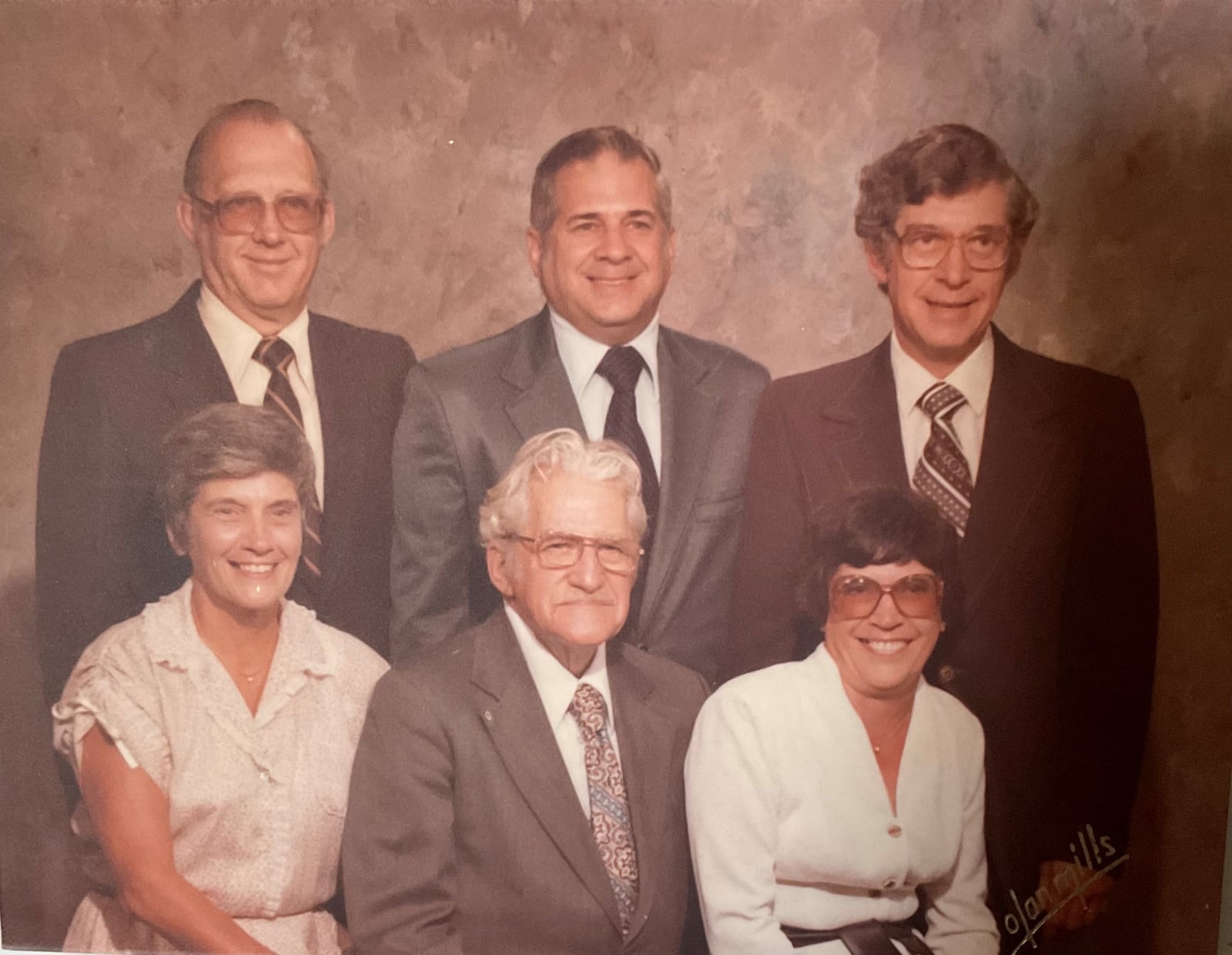 Susan Groves of Springfield said her family used to gather at her Grandpa Gaier’s house on Christmas Eve. Gaier is pictured in the middle of the front row next to his five children.