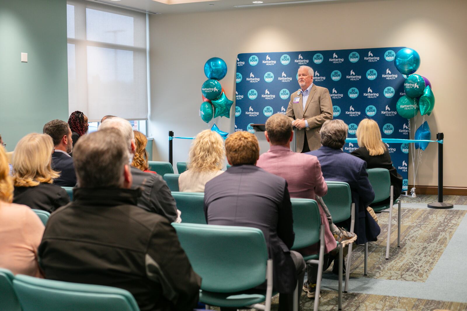 Michael Brendel, president of Kettering Health Troy, speaks about the facility's new infusion center. COURTESY OF KETTERING HEALTH