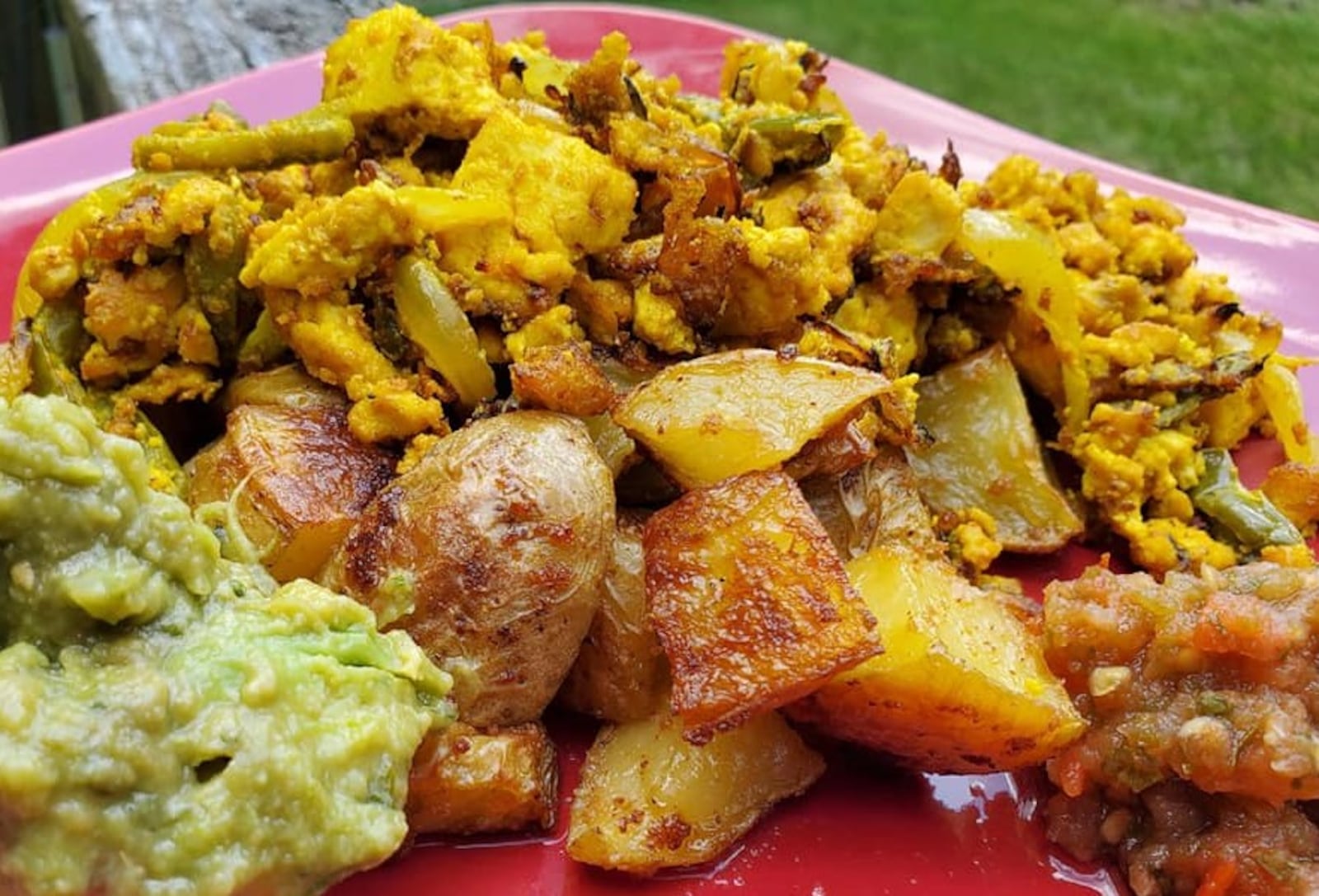 The "Cactus Tofu Scramble" at a new vegan restaurant called 1610 Cafe, which is set to open Labor Day weekend on Wayne Avenue in Dayton. CONTRIBUTED