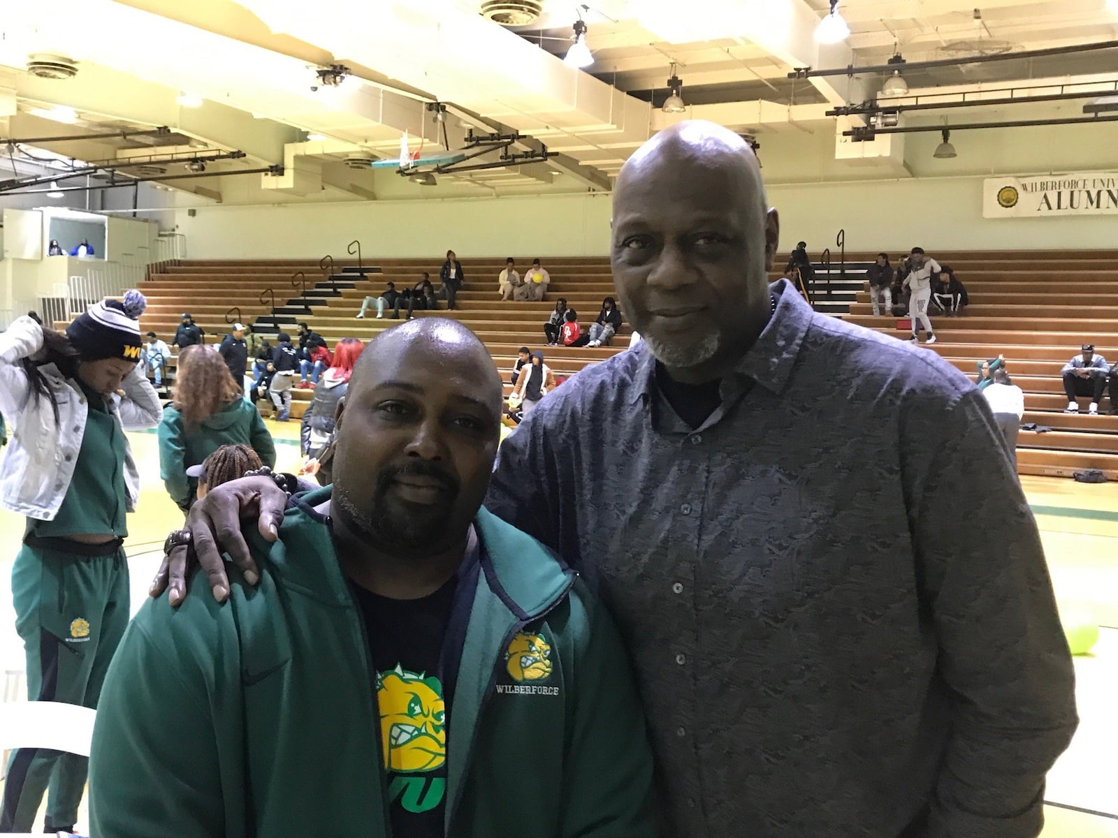 Wilberforce women’s basketball coach and athletics director Derek Williams (left) and assistant coach Lionel Garrett, the former Dayton Fairview High and Southern University star. Tom Archdeacon/STAFF