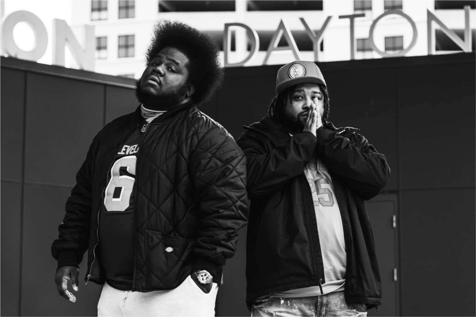 Rappers K. Carter (right) and Valentino “Tino” Halton, who perform together as Safe Money, will preview songs from the forthcoming sophomore release at Oregon Express in Dayton on Saturday, Feb. 17.