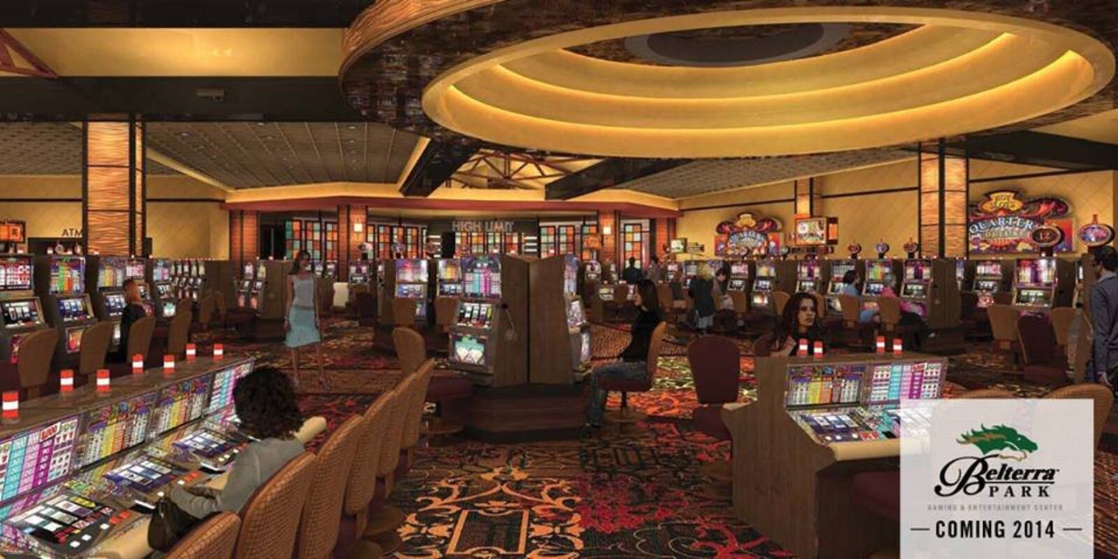 Rendering of Belterra Park Gaming & Entertainment Center, before the center opened in May 2014.