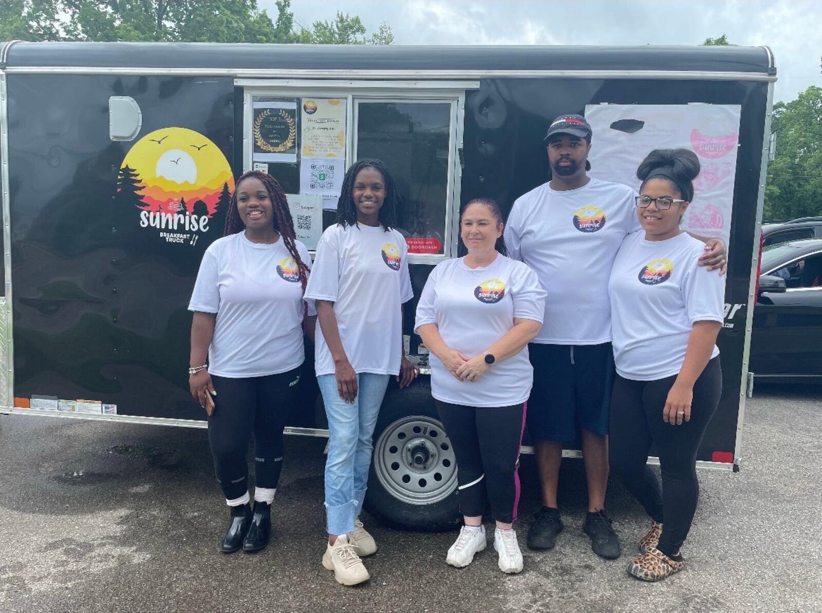 The team at Sunrise Breakfast Food Truck consists of (left to right) Destiny Wright, Da'Wanna Jones, Laura Duverglas, Damon Wright and Brittany Wright.