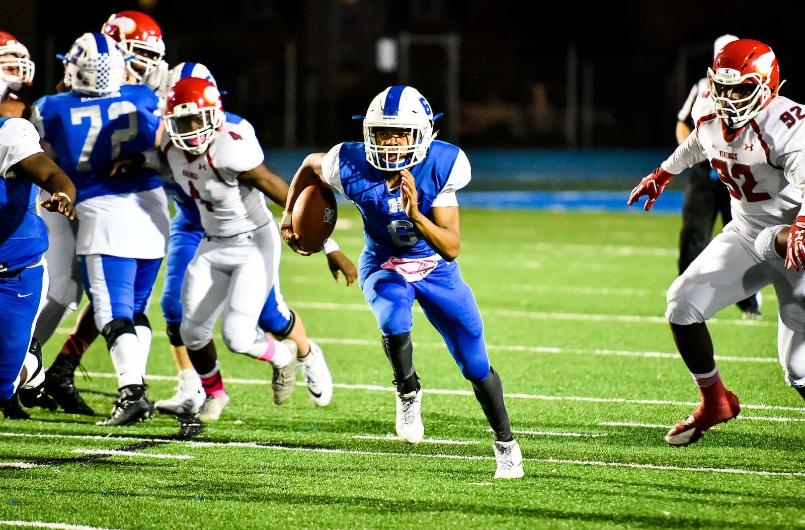 Hamilton quarterback Khaliyal Sowell runs the ball during their football game against Princeton Friday, Oct. 20 at Hamilton High School. Princeton won 31-17. NICK GRAHAM/STAFF