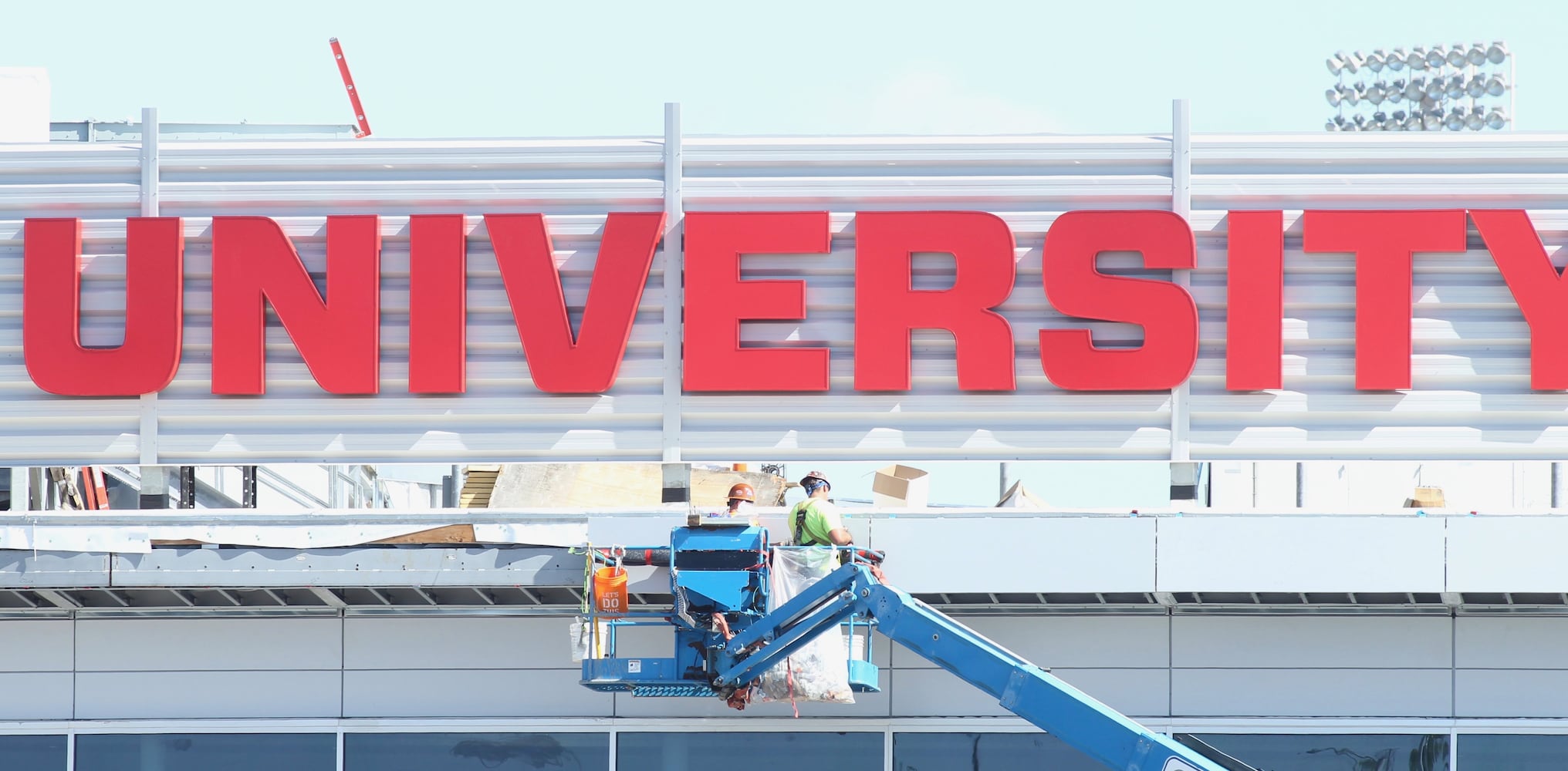 Photos: New sign on top of UD Arena