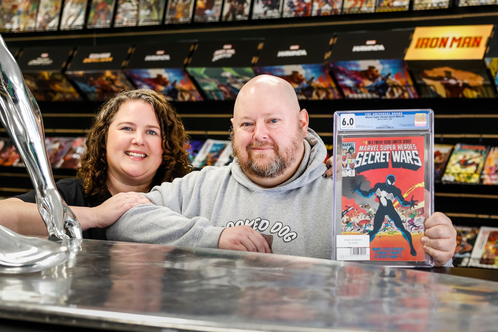 Chris and Jessica Hayth have opened Crooked Dog Comics  on Central Avenue in Middletown with thousands of comic books, a kids book section, dungeon room and more. NICK GRAHAM/STAFF