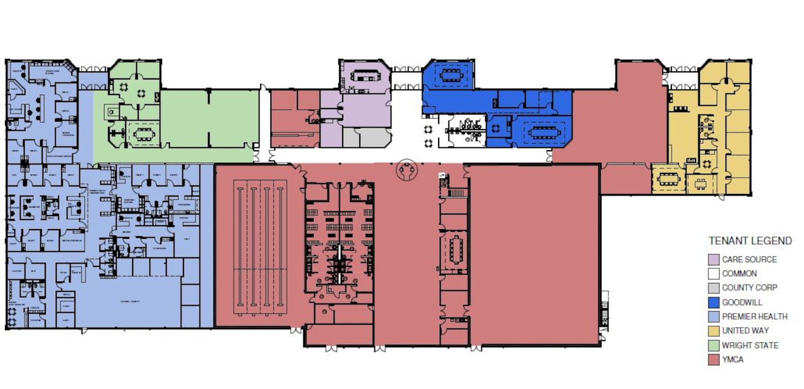 A site map of the proposed uses of a new facility planned for the Good Samaritan Hospital site. CONTRIBUTED