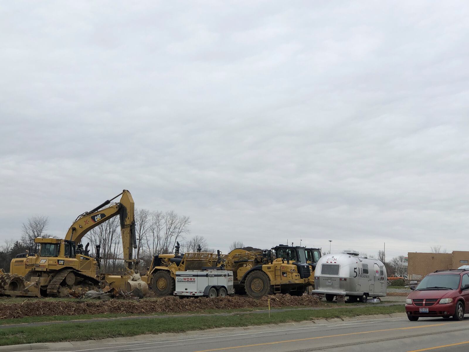 Construction equipment and a vintage Airstream trailer signal the beginning of development of the 511 No. Broadway project in Lebanon.