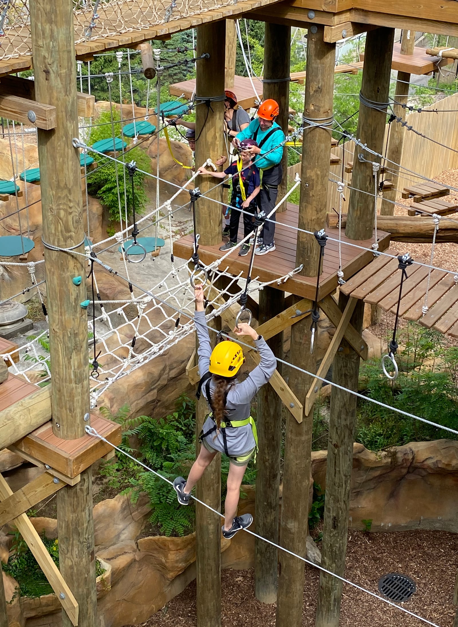 The Cincinnati Zoo & Botanical Center’s new Dornette Kanga’ Klimb Aerial Adventure Course has opened. The elevated course has 58 different elements and challenges appropriate for any skill level. Obstacles on the climb include swinging logs, plank walk, tight rope, Burma bridge, spider web, post hop and balance beam. CINCINNATI ZOO & BOTANICAL GARDEN