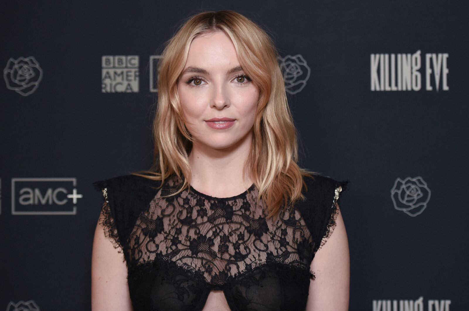 Jodie Comer attends a photo call for the fourth season of "Killing Eve" at The Peninsula Beverly Hills Hotel on Tuesday, Feb. 8, 2022, in Beverly Hills, Calif. (Photo by Richard Shotwell/Invision/AP)