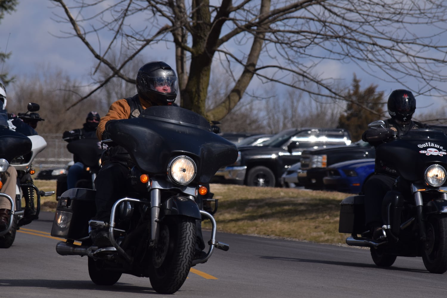 PHOTOS: Thousands of Outlaws attend motorcycle gang leaders funeral at Montgomery County Fairgrounds.