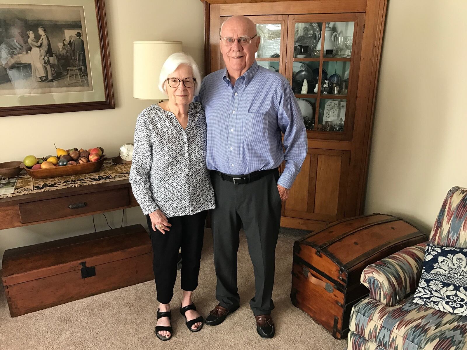 Bob Arledge and his wife Gail – who met at Otterbein College and have been married 65 years – at their home at the Otterbein Lebanon Senior Life Community earlier this week. Tom Archdeacon/CONTRIBUTED