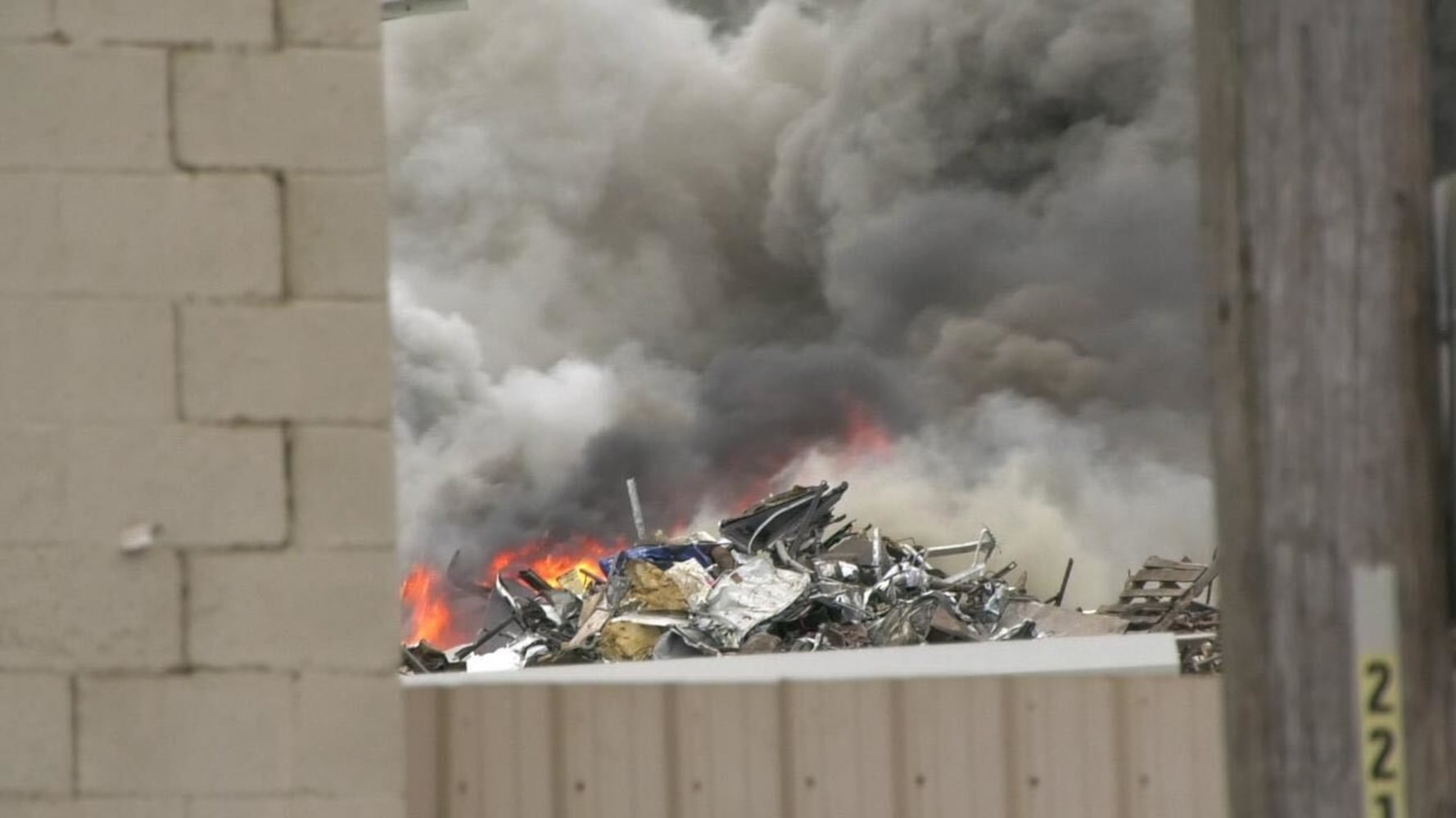 Dayton scrap pile fire