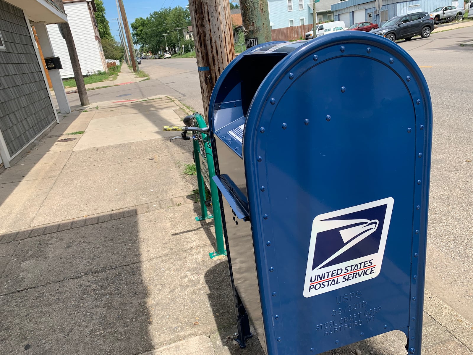 Envelopes mailed from the mailbox in front of Charlie’s Deli in Old North Dayton arrived different days. Three of them arrived on Aug. 24. One arrived Aug. 29 bearing a Columbus postmark from Aug. 26. The last one arrived Sept. 2.