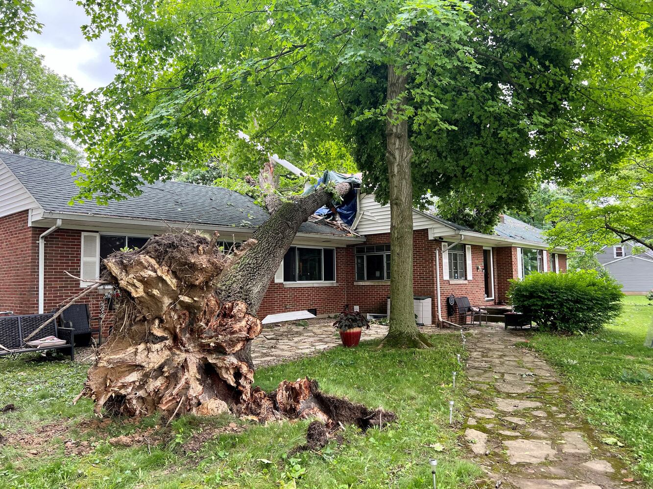 Storm damage caused by tornadoes