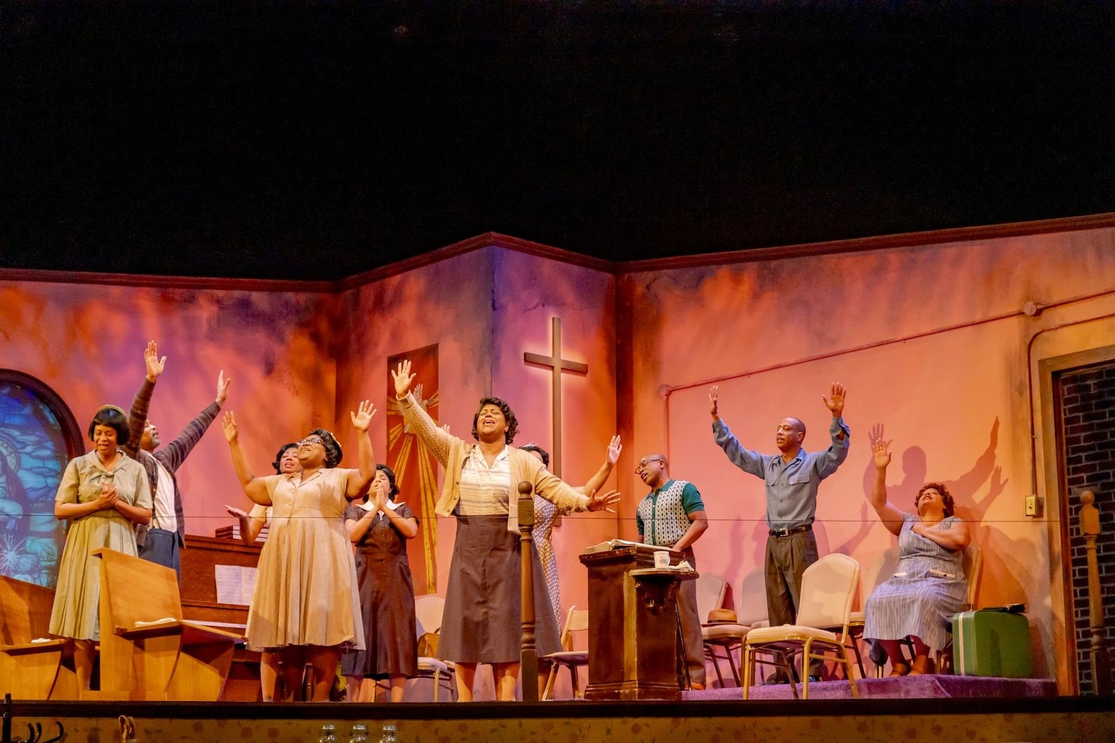 Cast of Cincinnati Shakespeare Company’s production of James Baldwin’s “The Amen Corner” directed by Candice Handy. PHOTO BY MIKKI SCHAFFNER