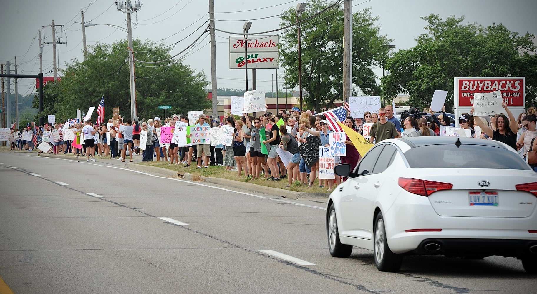 PHOTOS: COVID vaccine protest at Kettering Health