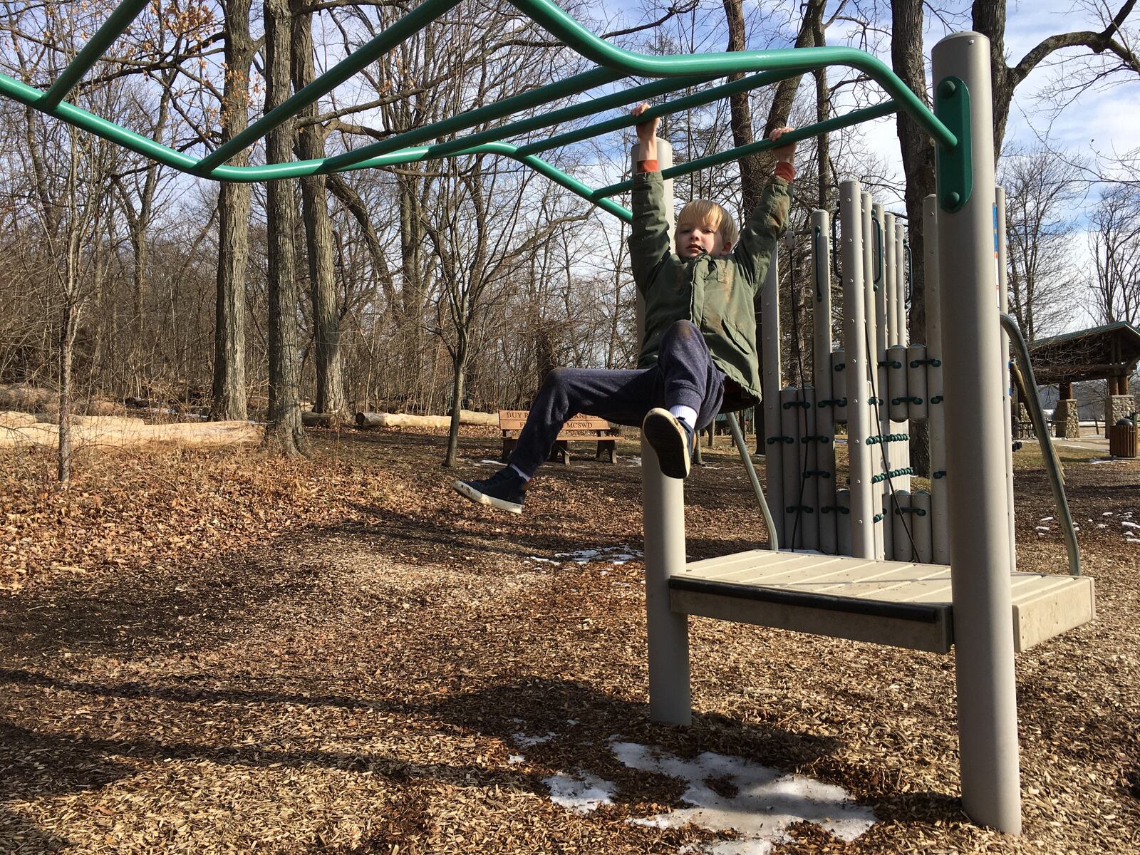 Axel Ohl of Kettering plays at the nature play area at Hills & Dales MetroPark . PHOTO CREDIT: Sarah Franks