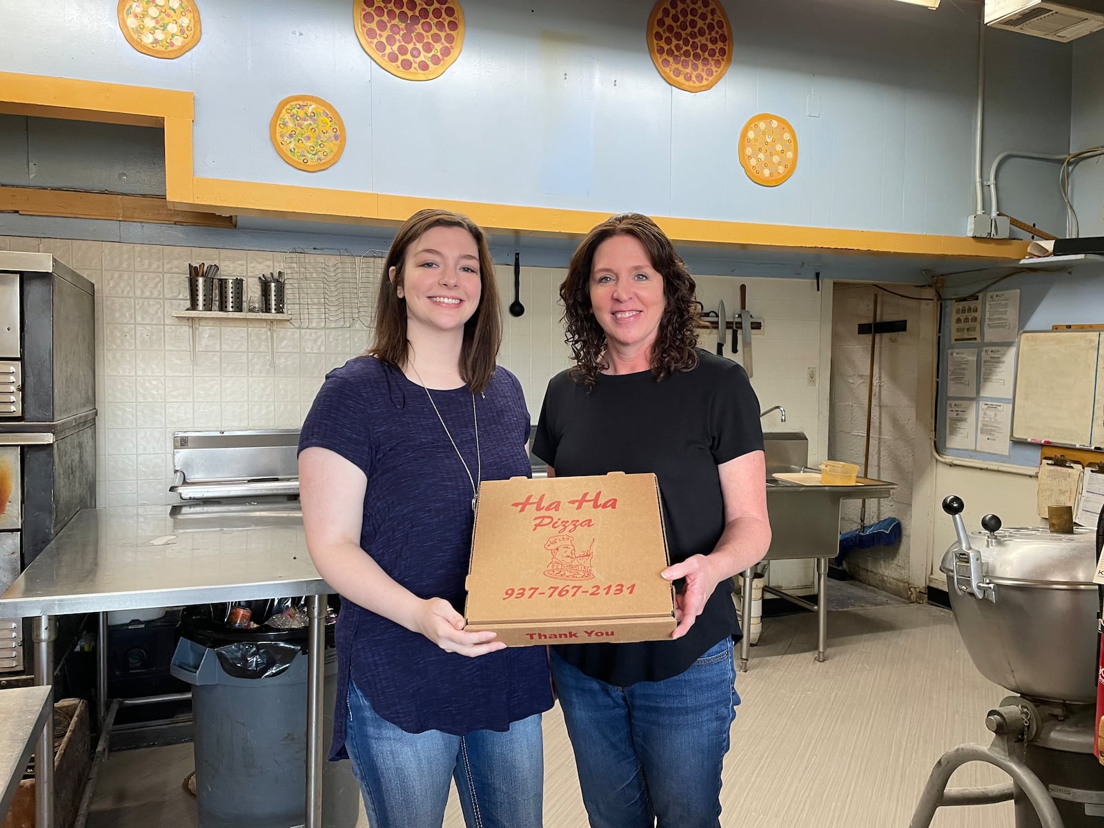 Karen (right) and Megan (left) McDonald, a mother and daughter team, are the new owners of Ha Ha Pizza in Yellow Springs.