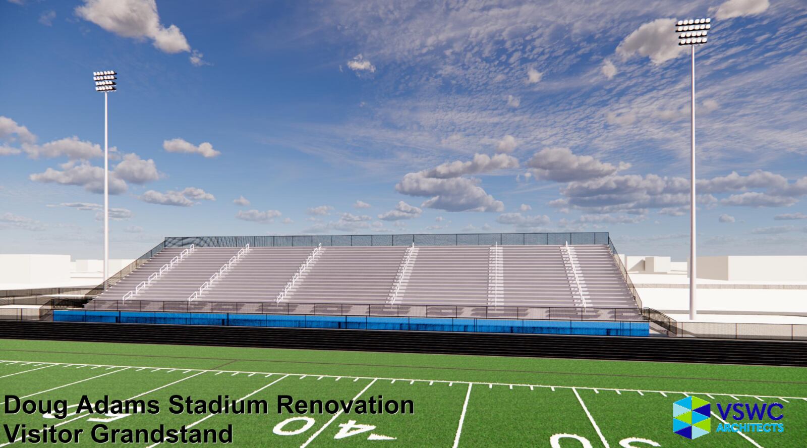 Renderings of Xenia's renovated stadium. Courtesy of Xenia Schools.