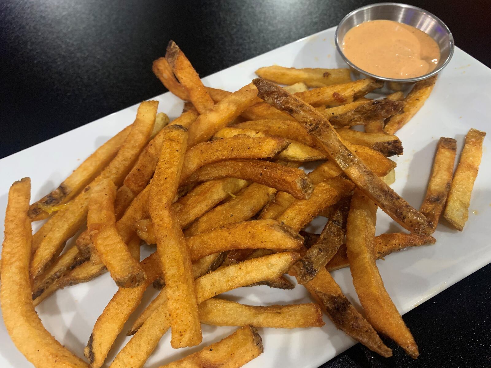 Steak Thyme Bar & Grill is located at103 N. Springboro Pike in Miamisburg. Pictured is a side of fries with chipotle mayo. STAFF/NATALIE JONES