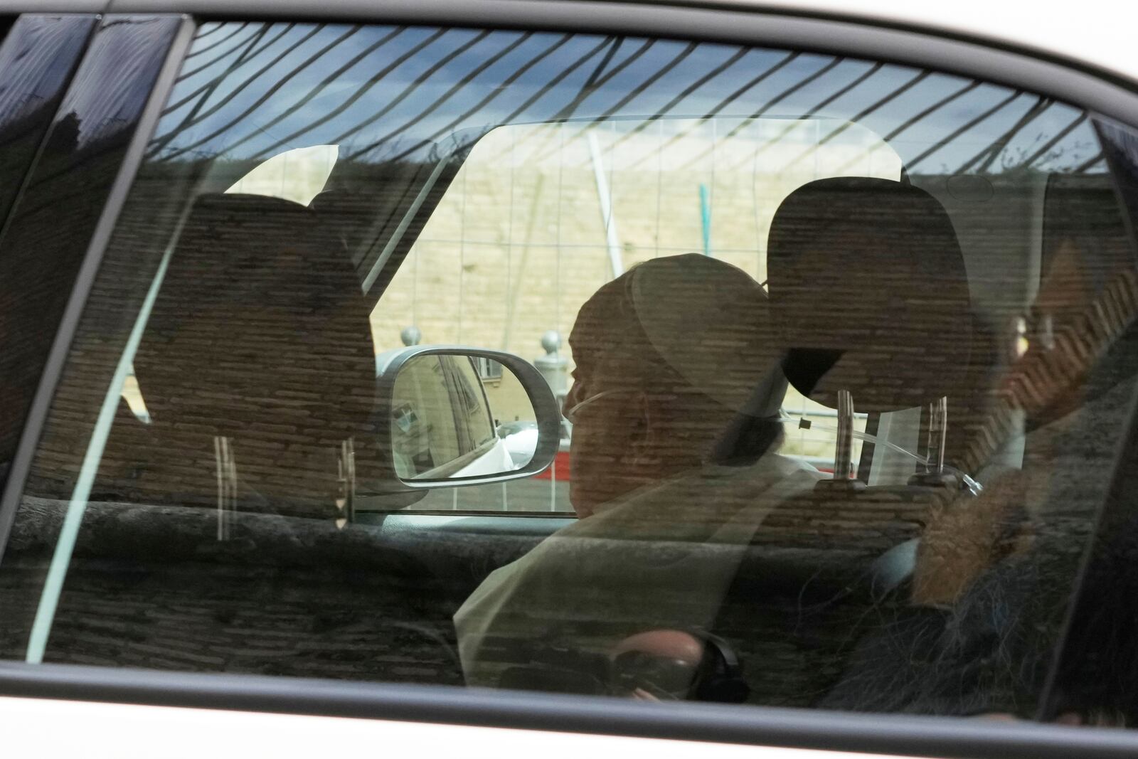 Pope Francis arrives at The Vatican City, Sunday, March 23, 2025, after being released the Agostino Gemelli Polyclinic in Rome after 38 days where he has been treated for bronchitis and bilateral pneumonia since Feb. 14. (AP Photo/Gregorio Borgia)