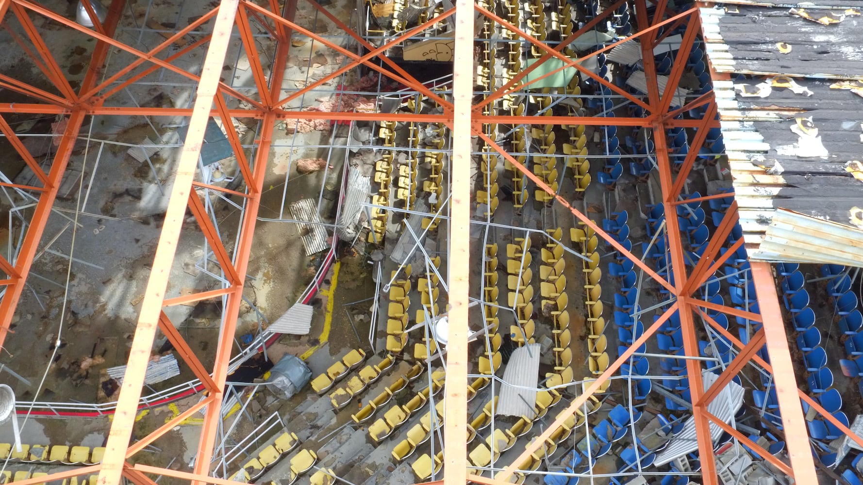 PHOTOS: What tornado-damaged Hara Arena looks like from above