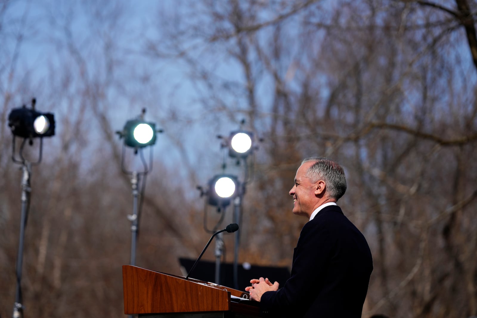 Prime Minister Mark Carney speaks at a news conference following a cabinet swearing in ceremony at Rideau Hall in Ottawa, on Friday, March 14, 2025. (Adrian Wyld/The Canadian Press via AP)