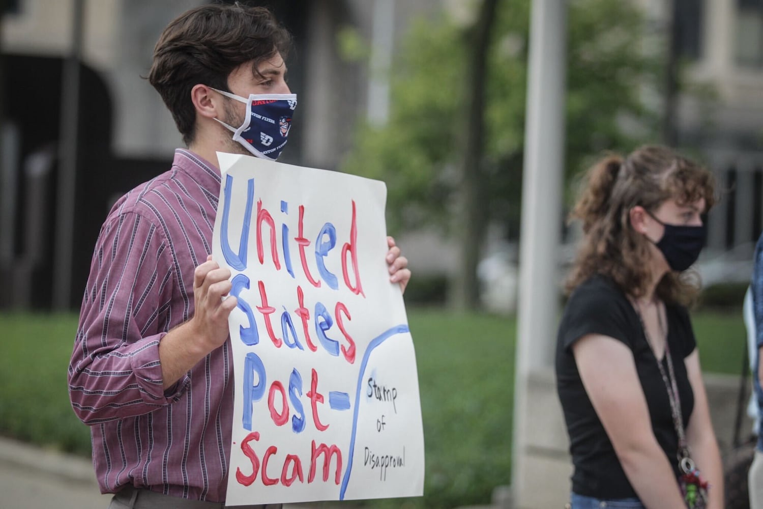 Demonstrators marched for post office