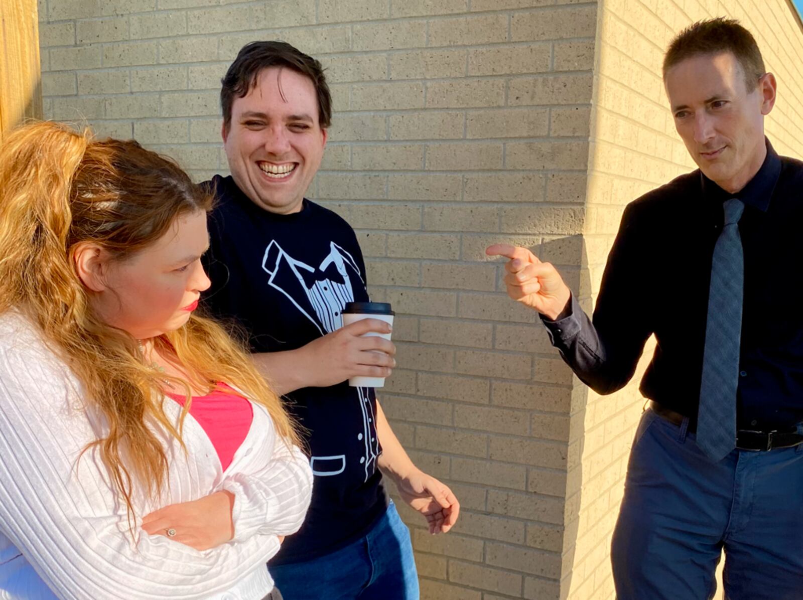 In Shakespeare in the Heights' production of "Twelfth Night," character Maria stands up to Malvolio's admonishment of Andrew's merriment. The actors seen here include (left to right) Melanie Brown, Shawn Daniels and Wayne Wolfe. CONTRIBUTED