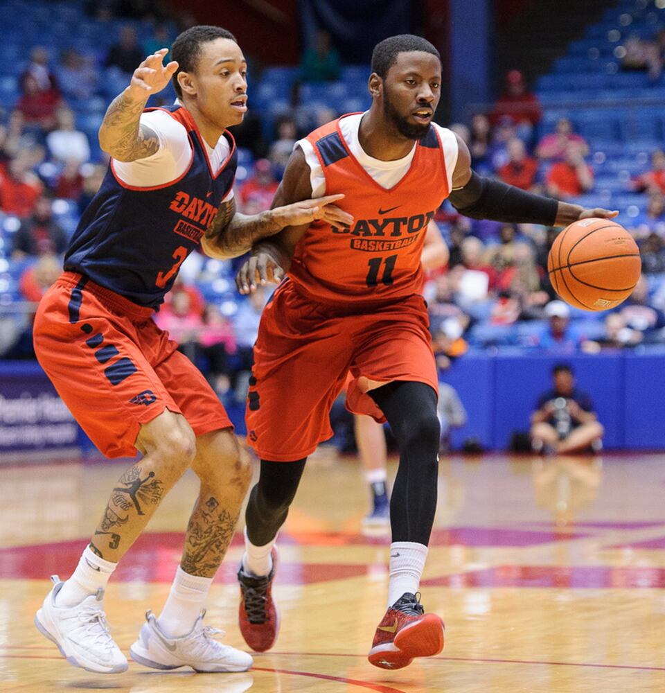 Dayton basketball teams hit the court for Red & Blue Game