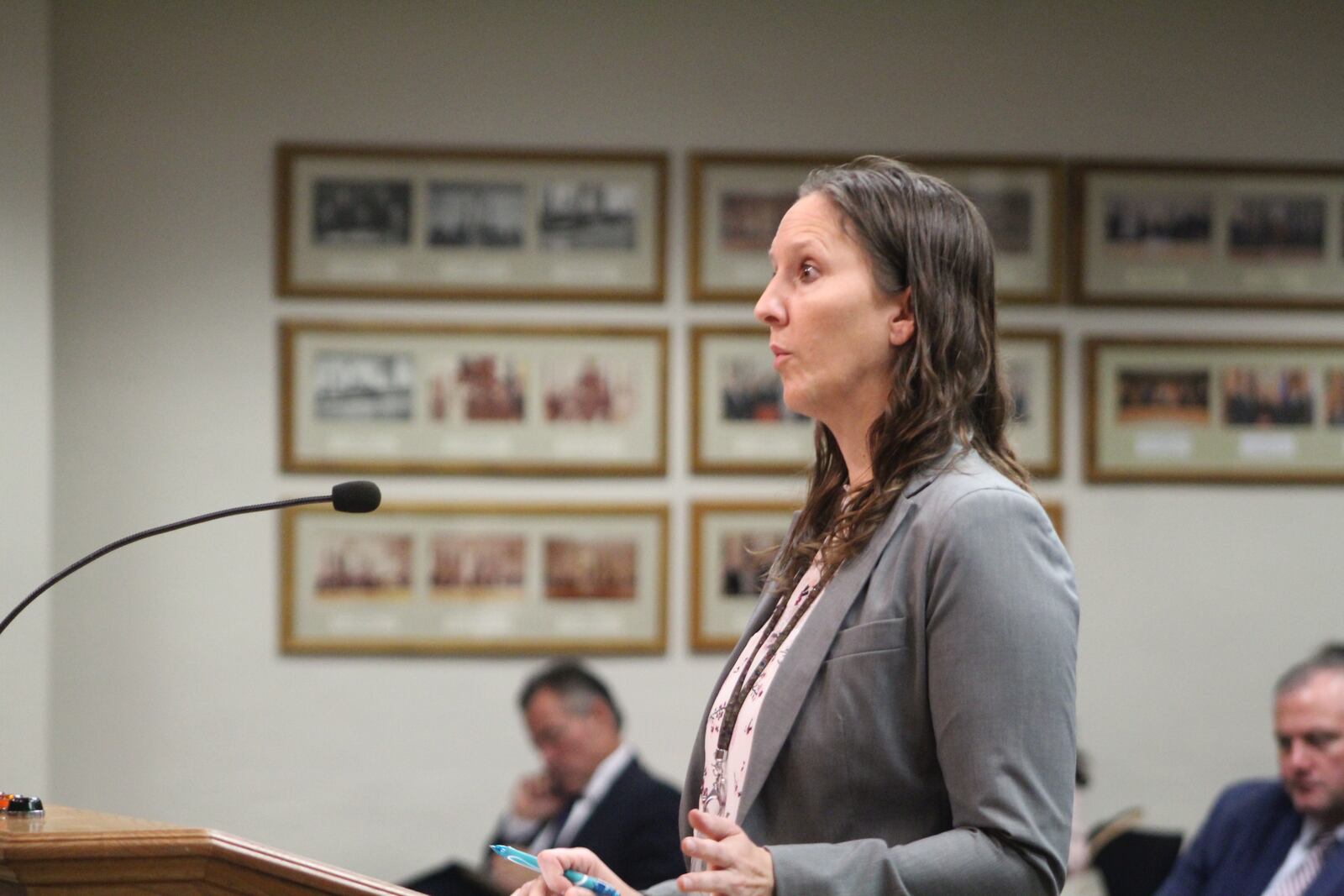 Monica Jones, Dayton's director of procurement, management and budget, speaks at a Dayton City Commission meeting. CORNELIUS FROLIK / STAFF