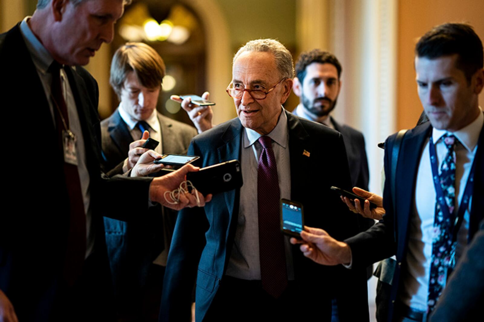 Senate Minority Leader Chuck Schumer continues to press for the release of more documents and for White House officials to testify in a Senate impeachment trial.