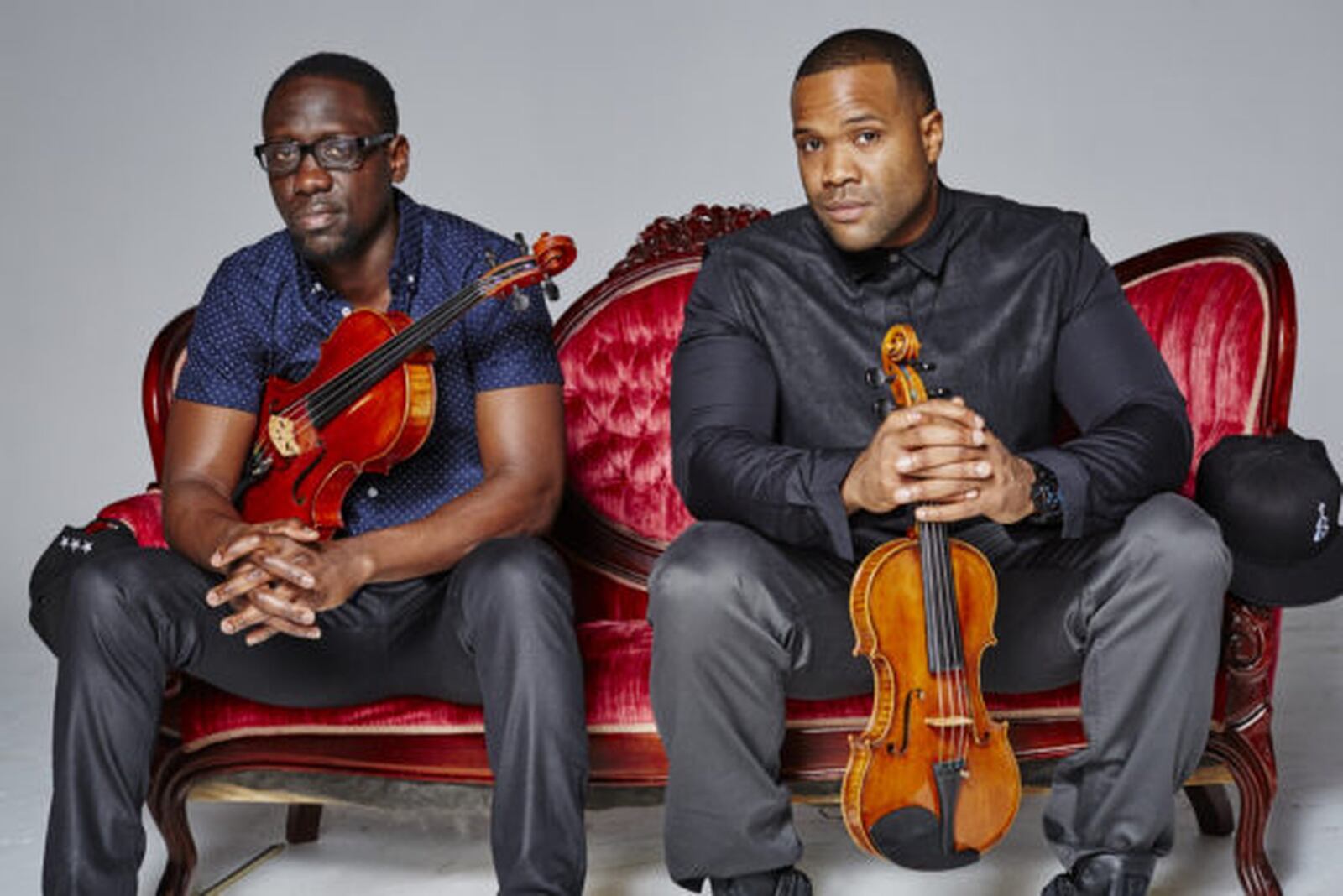 Black Violin, the duo of violist Wil B., left, and violinist Kev Marcus fuses classical music with hip-hop when it returns to the Clark State Performing Arts Center for its Classical Boom Tour. CONTRIBUTED