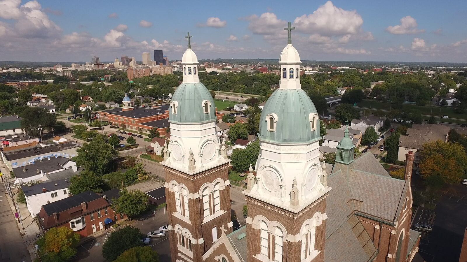 For more than three generations, parish families at St. Marys Catholic Church, have hung a large illuminated star between the two towers of the church.    TY GREENLEES / STAFF