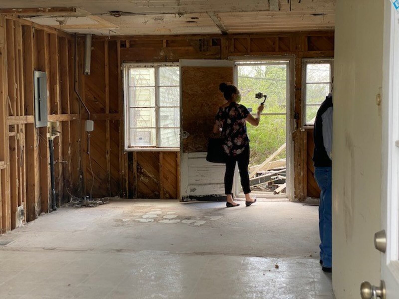 Inside of the living room area of the property that will be rehabilitated to be a new home.